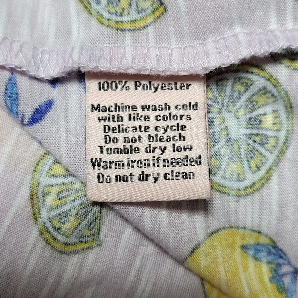 Juicy Couture Women's Lemon Print Purple Combo Ruffle Cold-Shoulder Top Size XL - Picture 8 of 8